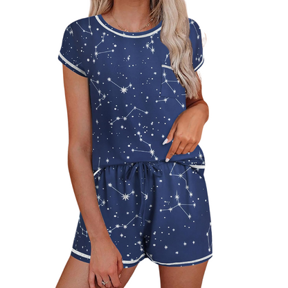 2 Piece Short Sleeve Top And Matching Shorts Set