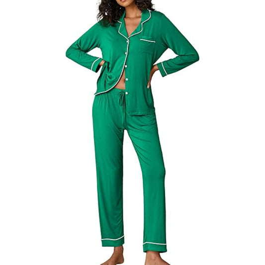 Long Sleeve Button Down Lounge Wear Set