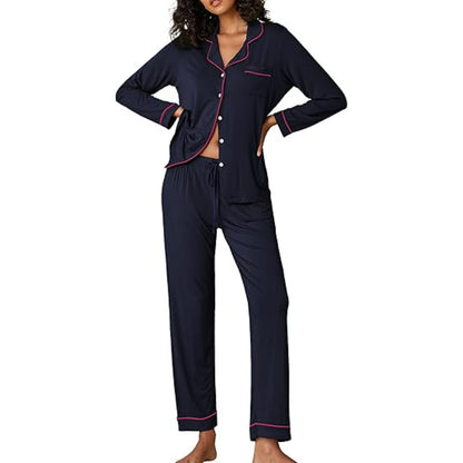 Long Sleeve Button Down Lounge Wear Set