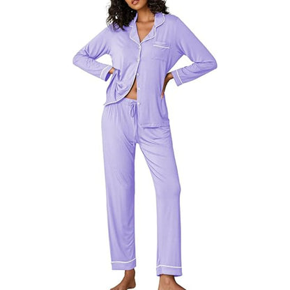 Long Sleeve Button Down Lounge Wear Set