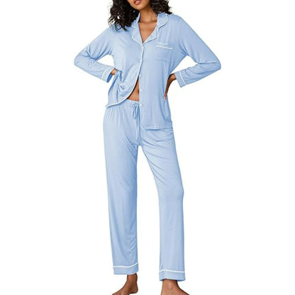 Button Down Long Sleeve Lounge Set