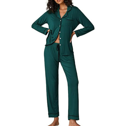 Long Sleeve Button Down Lounge Wear Set