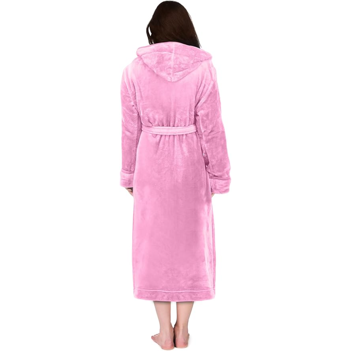 Hooded Fleece Flannel Plush Robe With Pockets