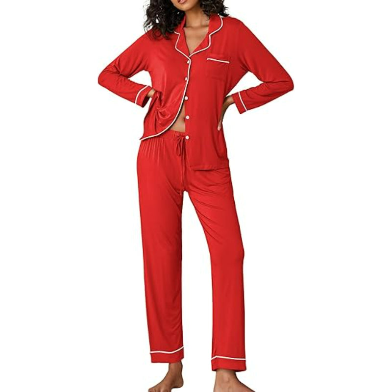 Long Sleeve Button Down Lounge Wear Set