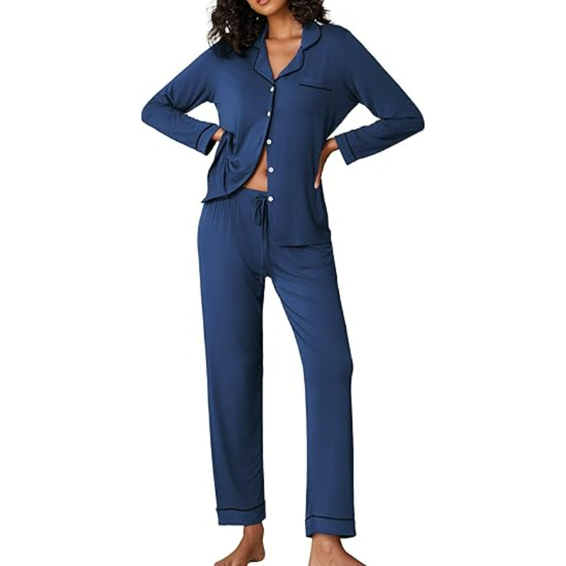 Button Down Long Sleeve Lounge Set