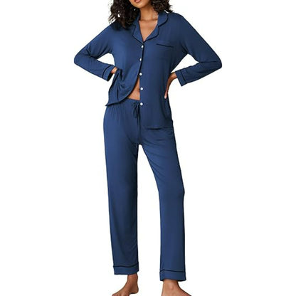 Long Sleeve Button Down Lounge Wear Set