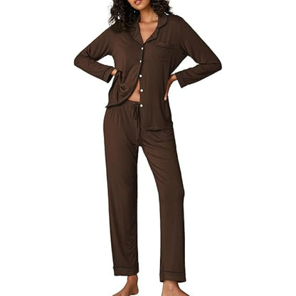 Button Down Long Sleeve Lounge Set