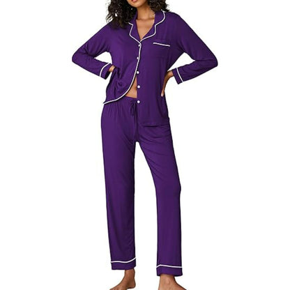 Long Sleeve Button Down Lounge Wear Set