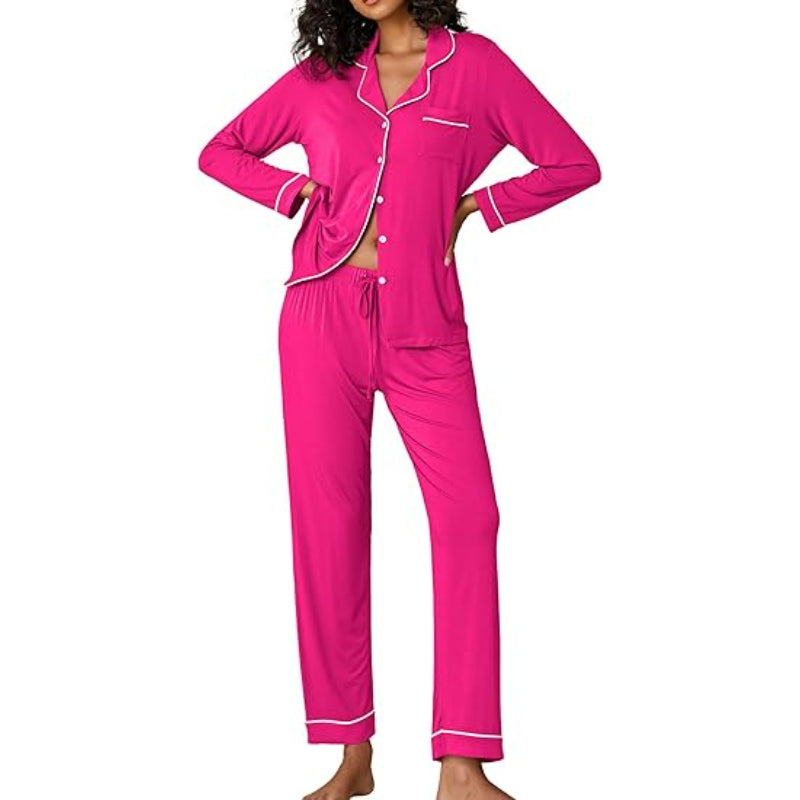 Long Sleeve Button Down Lounge Wear Set