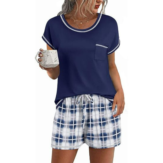 Short Sleeve Shorts Set With Pocket