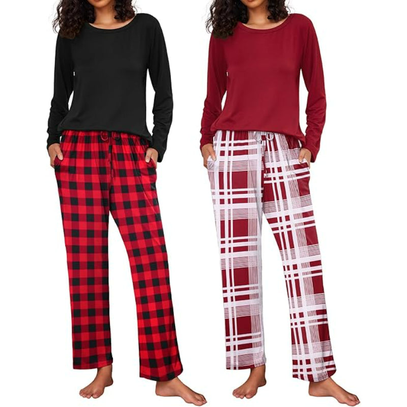 Pack Of 2 Long Sleeve Loungewear Sleepwear Set