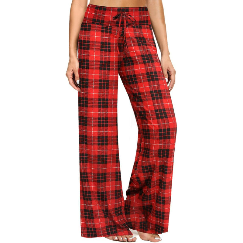 Plaid Drawstring Pajama Pants