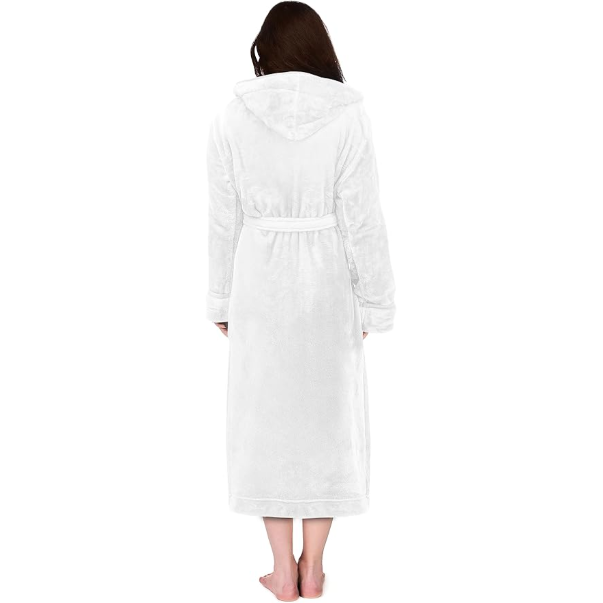 Hooded Fleece Flannel Plush Robe With Pockets