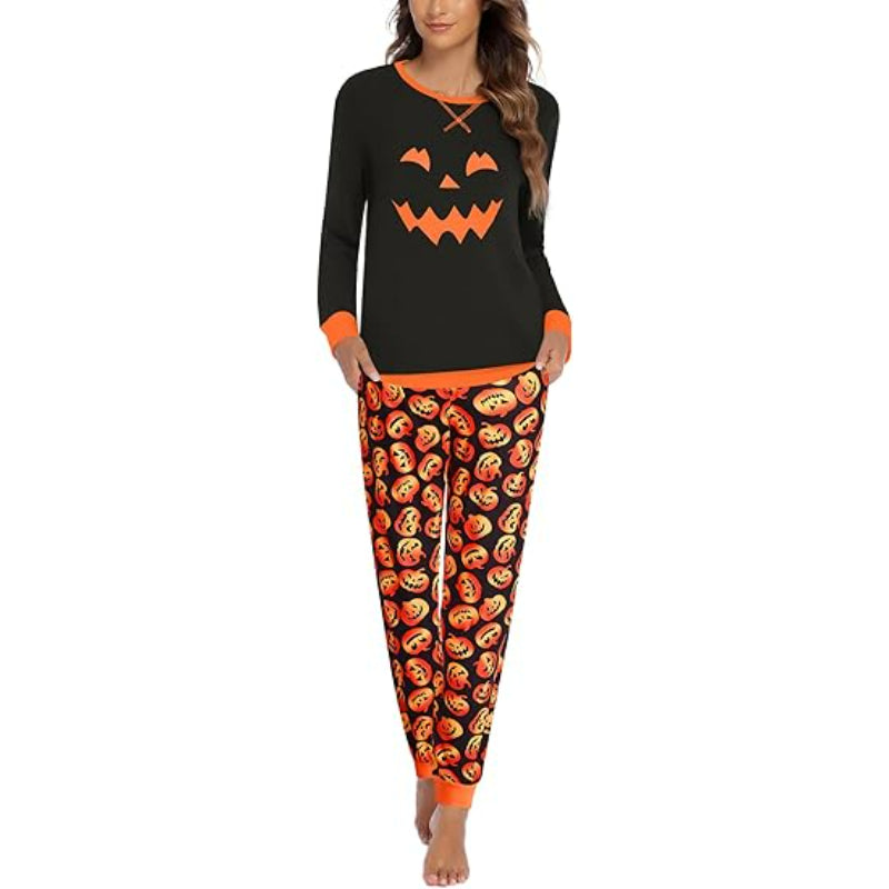 Abstract Printed Pajama Set With Elastic Waistband