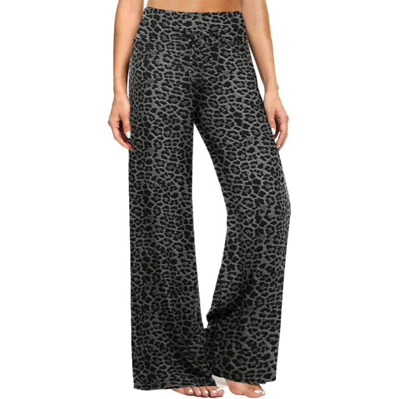 Abstract Patterned High Waisted Drawstring Pajama Pants