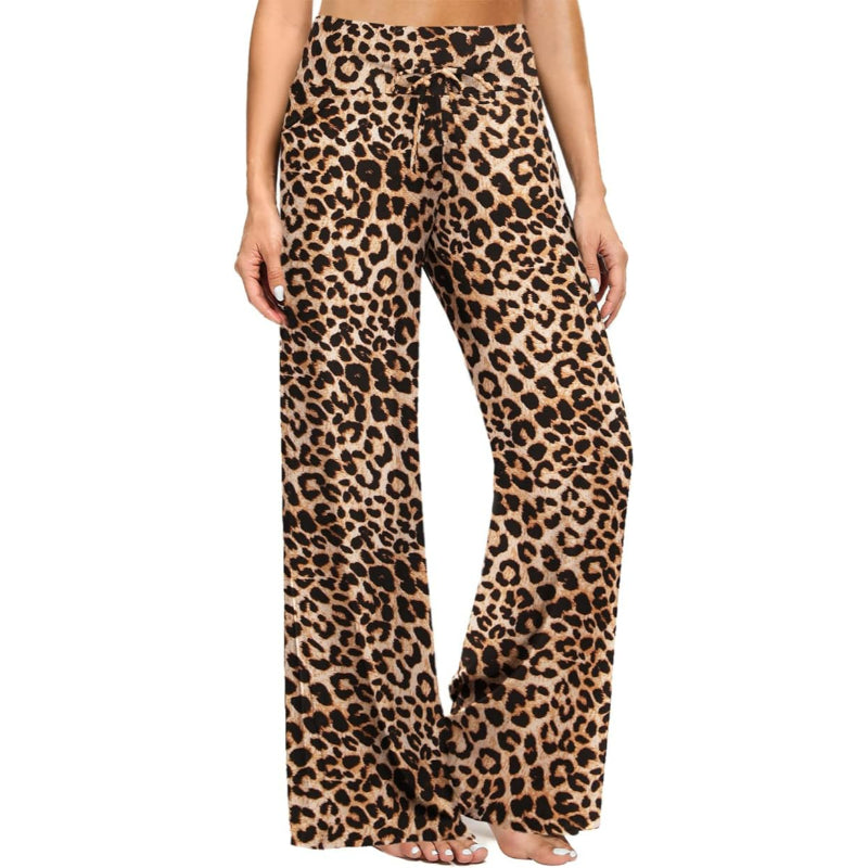 Abstract Patterned High Waisted Drawstring Pajama Pants