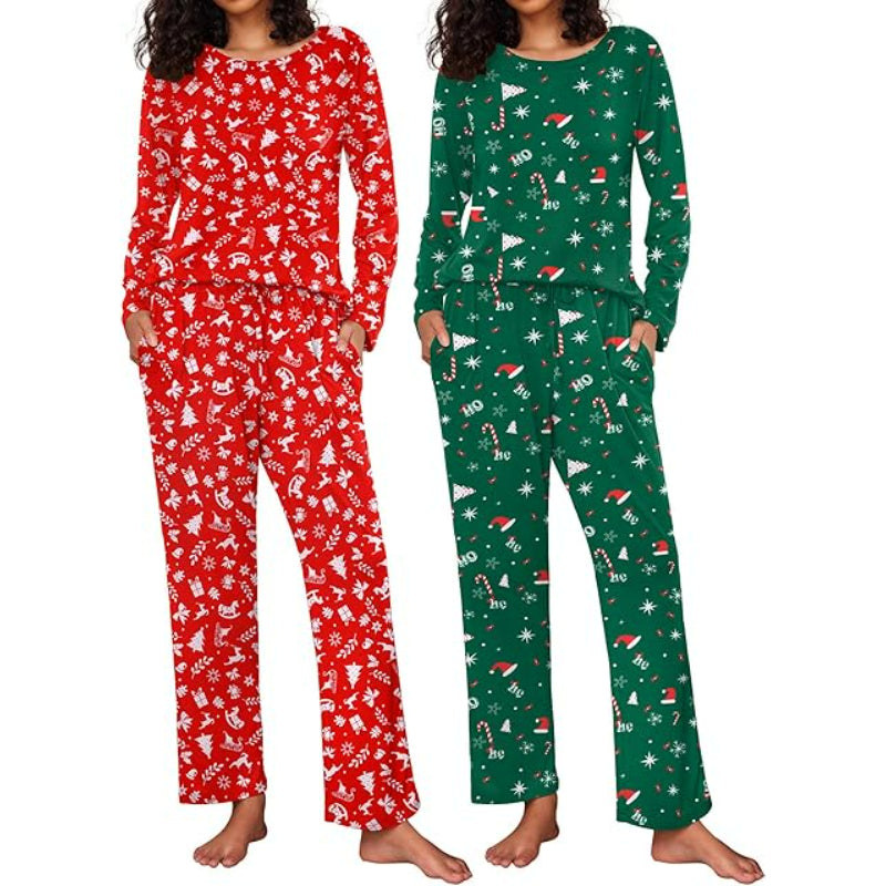 2 Pack Festive Christmas Themed Pajama Set