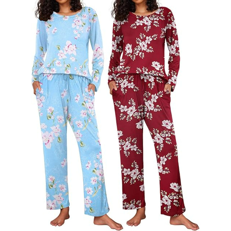 Pack Of 2 Long Sleeve Loungewear Sleepwear Set