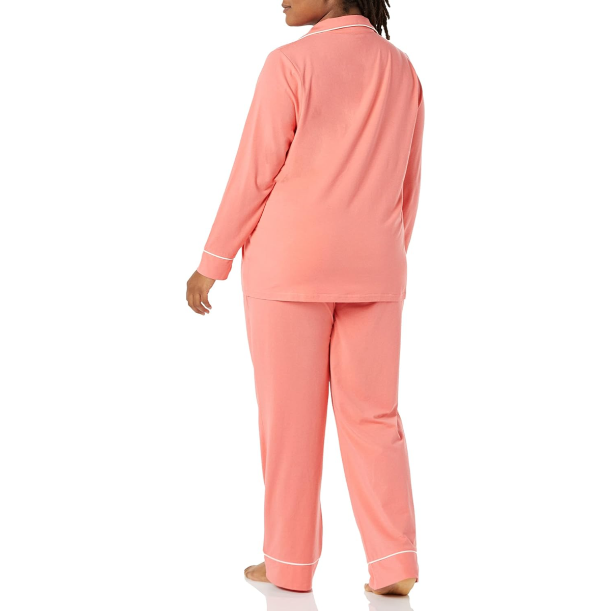 Long Sleeve Button Down Pajama Set With Adjustable Pants