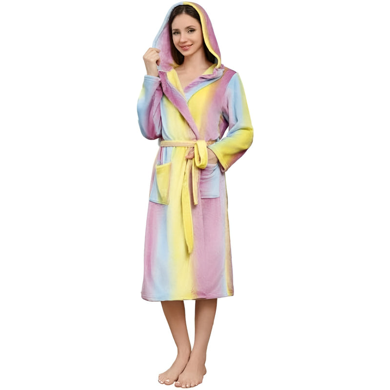 Full Length Fleece Hooded Bathrobe