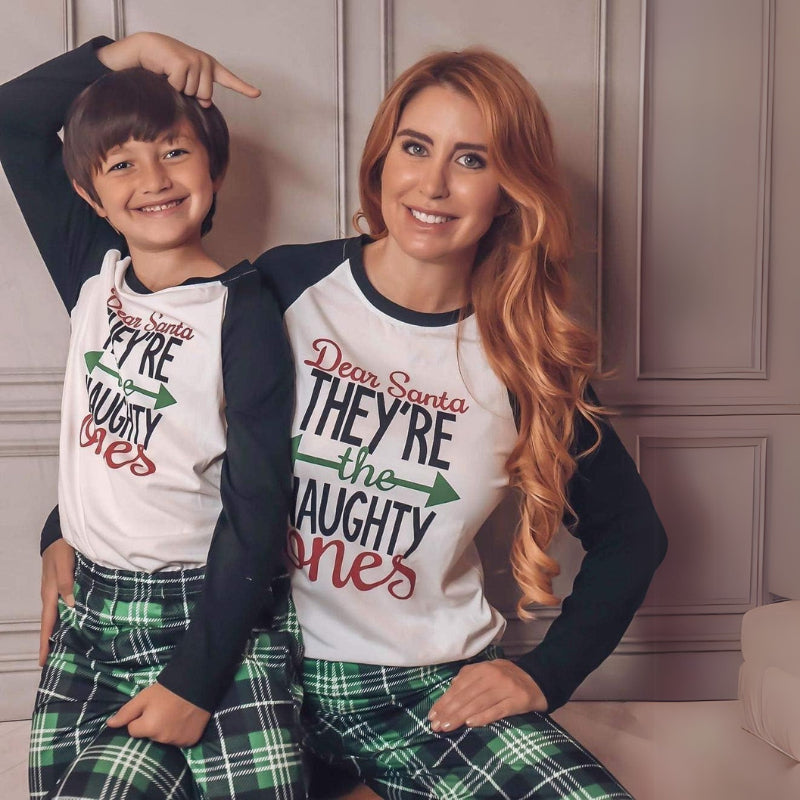 Letter Printed Holiday Family Matching Pajama Set