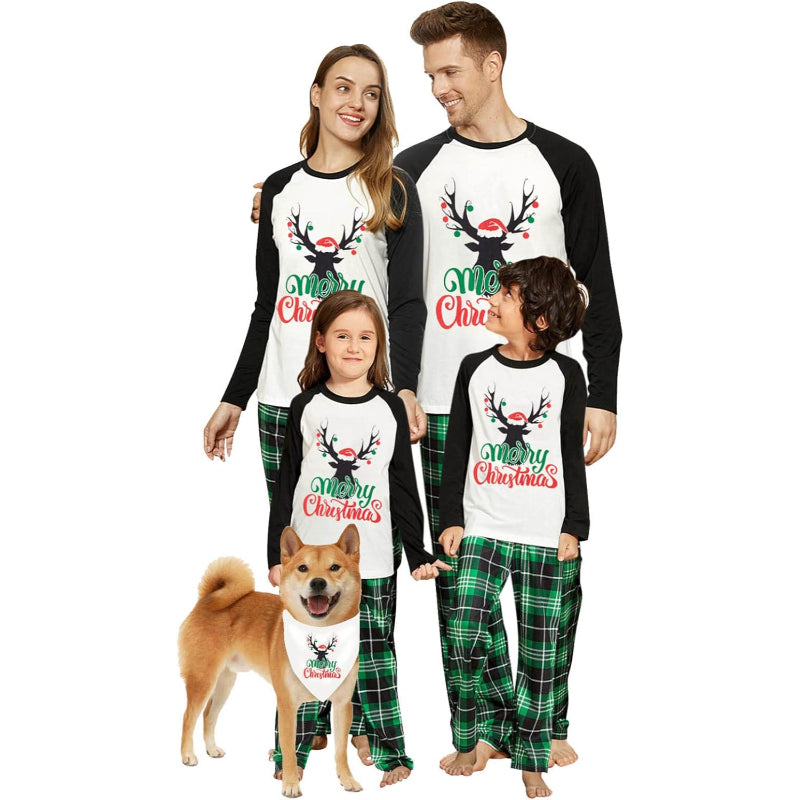 Letter Printed Holiday Family Matching Pajama Set