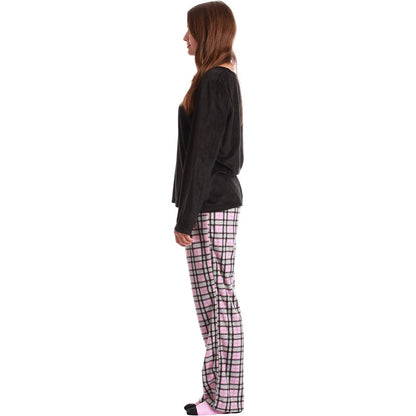 Plaid Pajama Set With Matching Socks