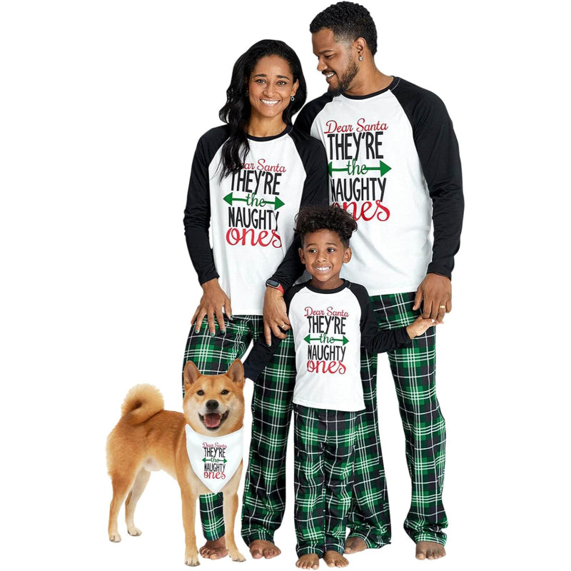 Letter Printed Holiday Family Matching Pajama Set