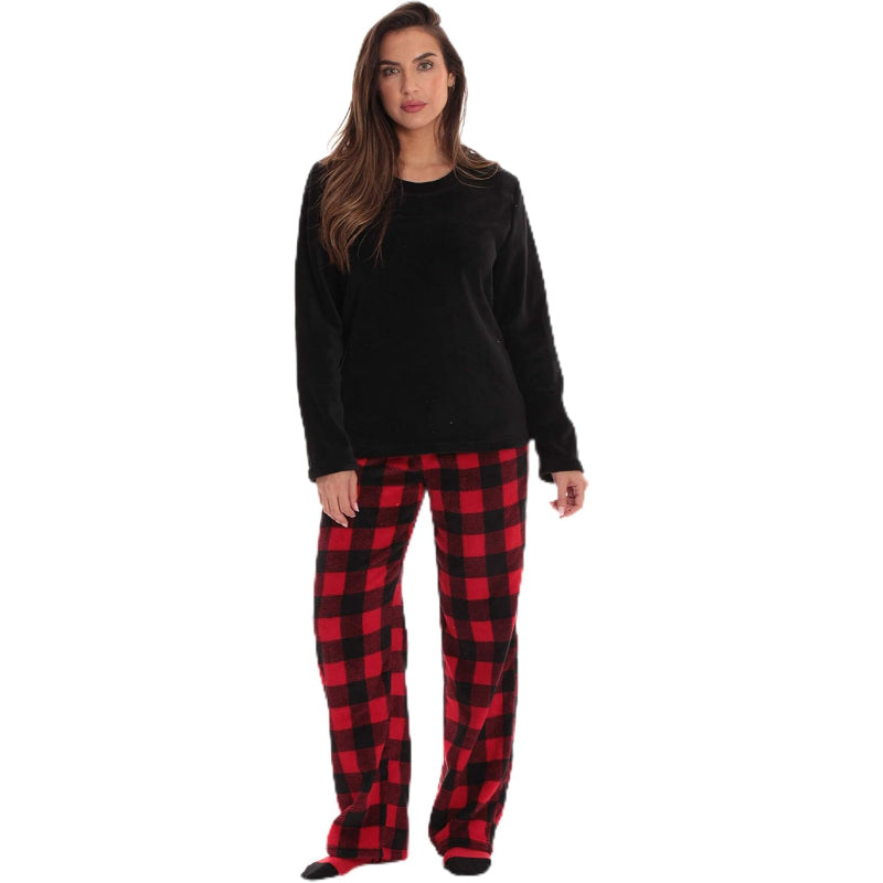 Plaid Pajama Set With Matching Socks