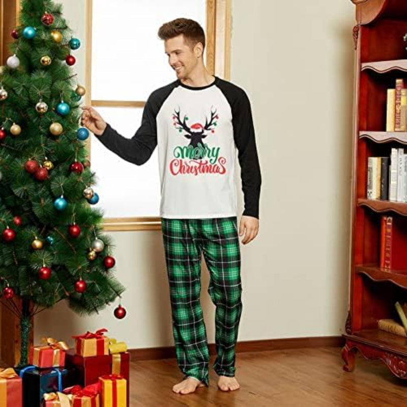 Letter Printed Holiday Family Matching Pajama Set