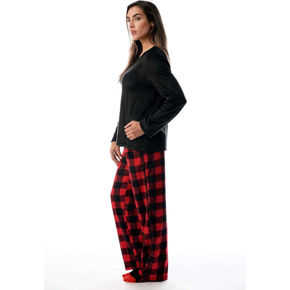 Plaid Pajama Set With Matching Socks