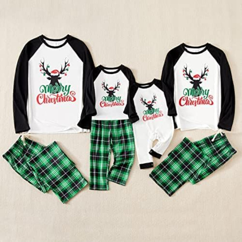 Letter Printed Holiday Family Matching Pajama Set