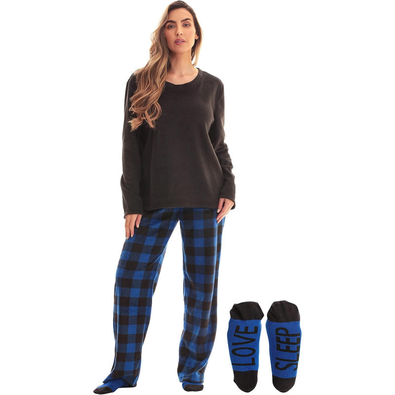 Plaid Pajama Set With Matching Socks