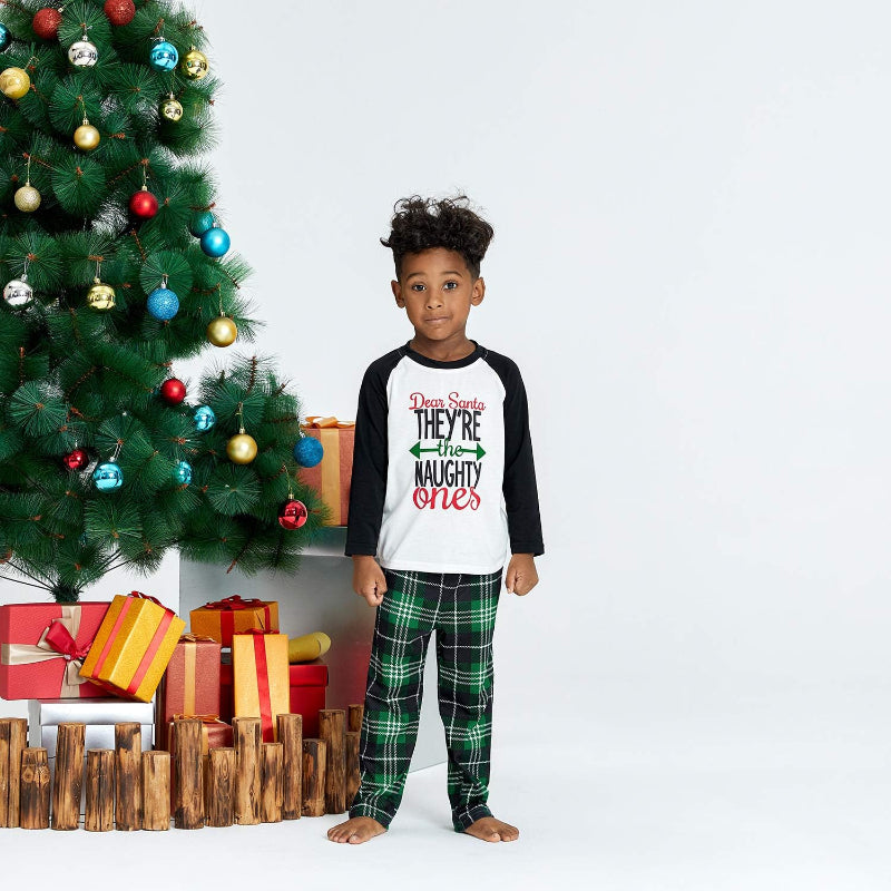 Letter Printed Holiday Family Matching Pajama Set