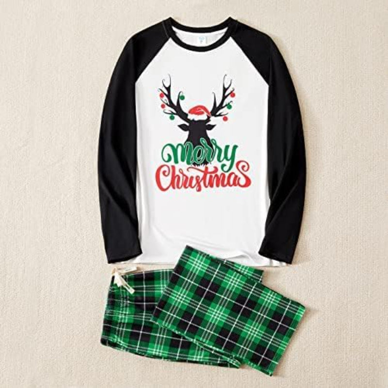 Letter Printed Holiday Family Matching Pajama Set