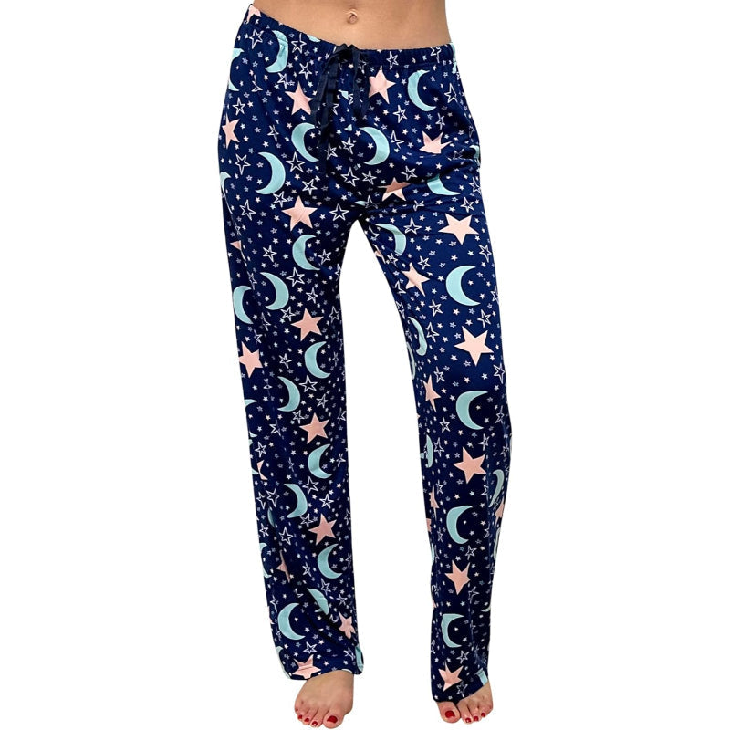 Celestial Moon And Stars Print Pajama Pants