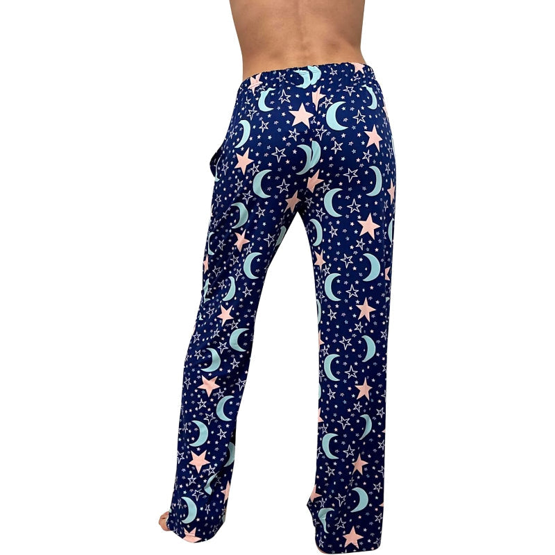 Celestial Moon And Stars Print Pajama Pants