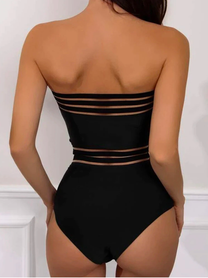 Mesh Patchwork One Piece Swimsuit