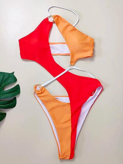 Women Splicing One Piece Swimsuit