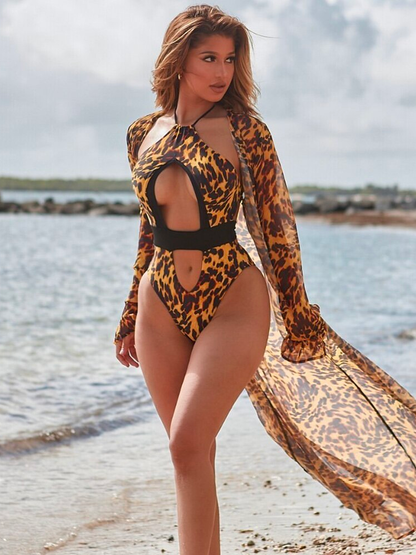 Monokini Leopard Print One Piece