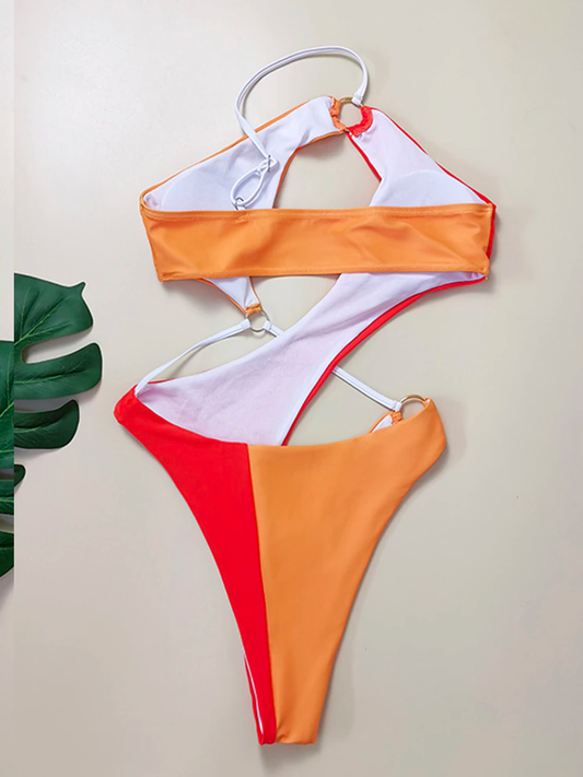 Women Splicing One Piece Swimsuit