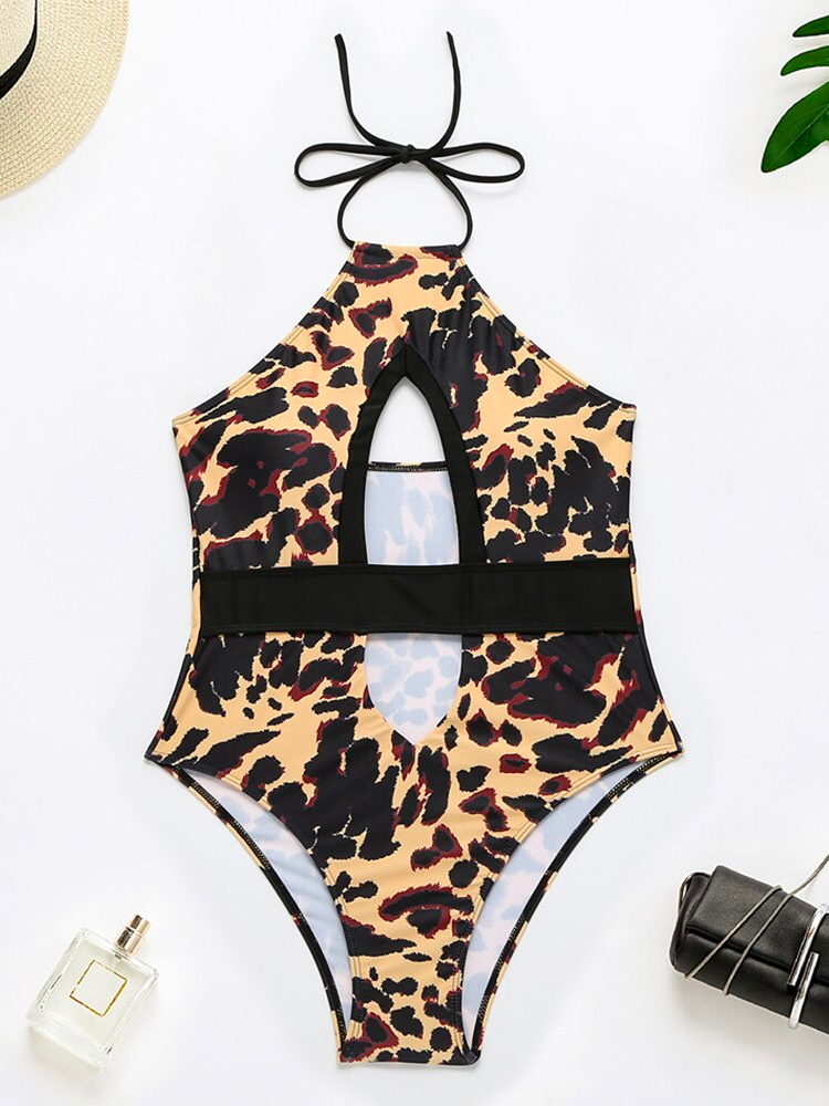 Monokini Leopard Print One Piece