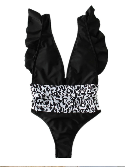 Deep V Women Ruffle  Monokini