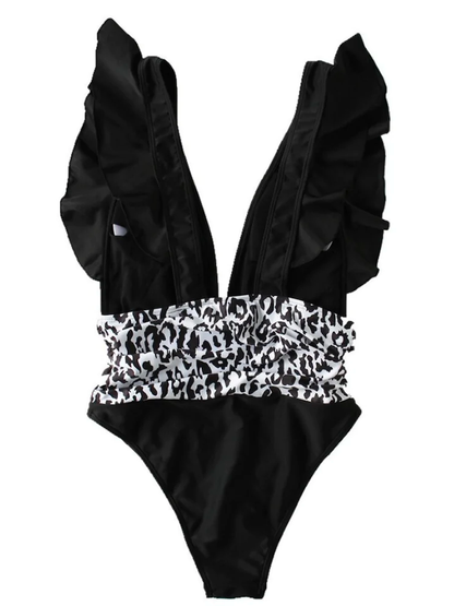 Deep V Women Ruffle  Monokini