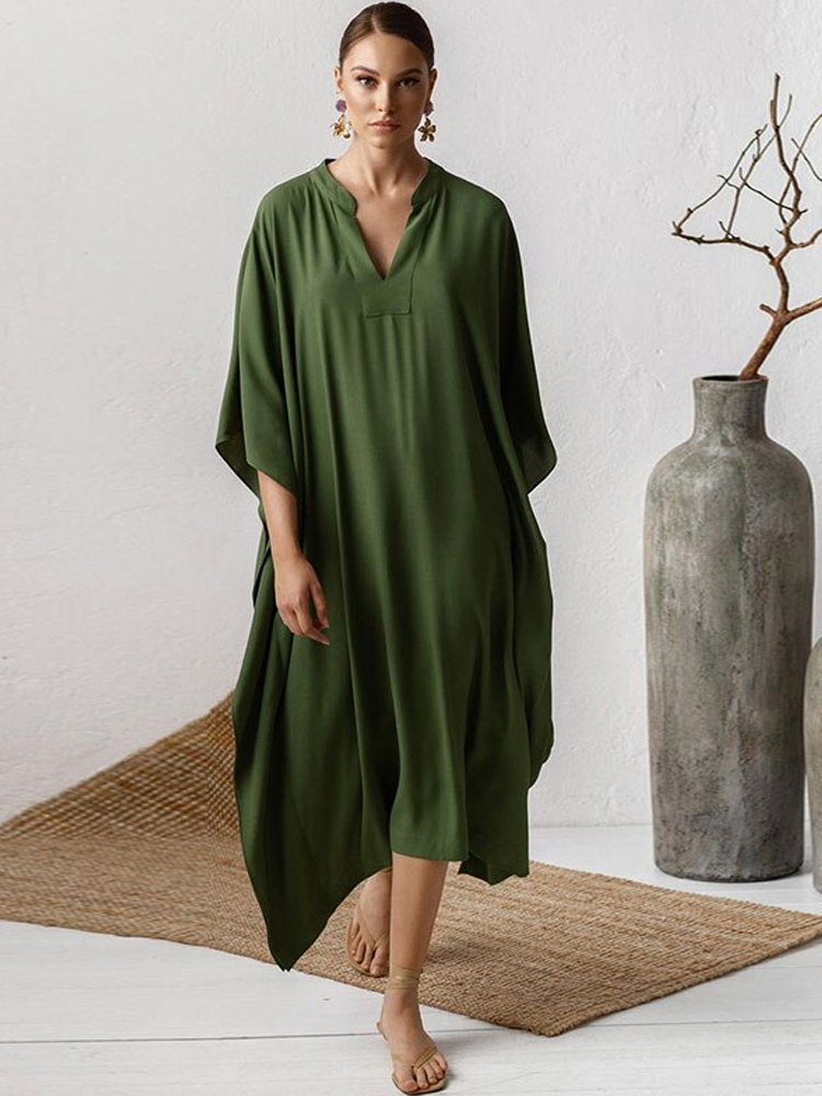 Long Solid Color Kaftan for Women