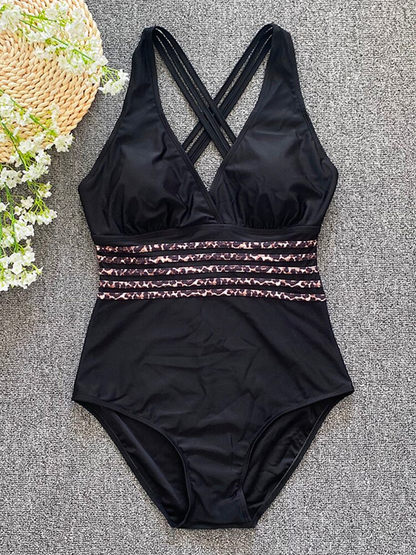 Female Cross Backless Monokini Bathing Suit