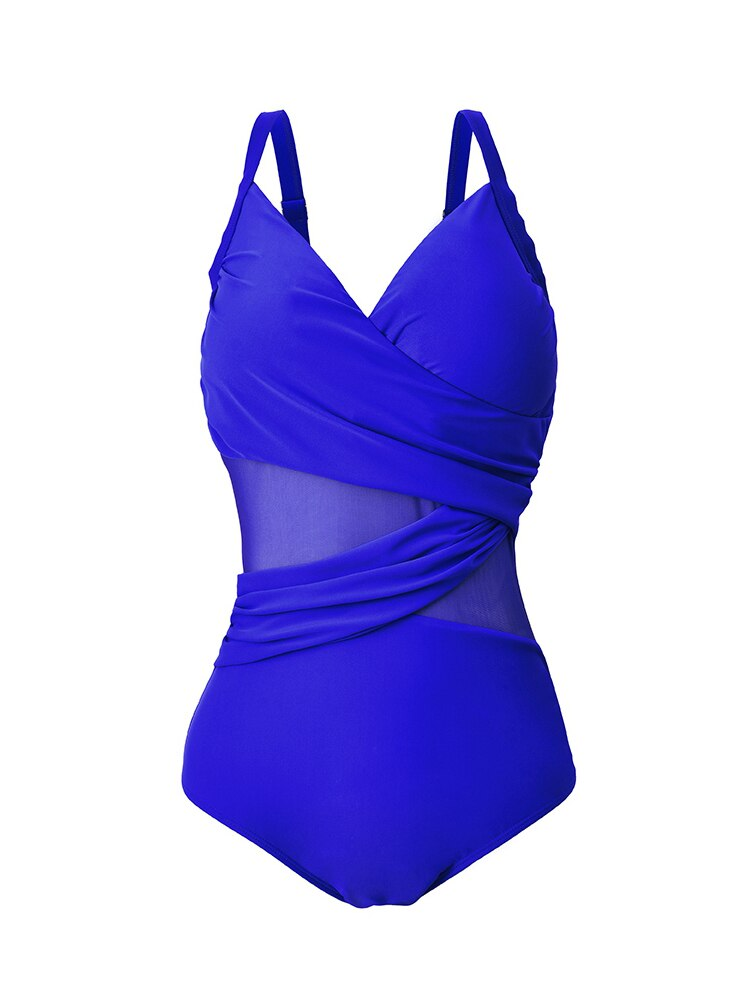 Mesh One Piece Swimsuit Plus Size