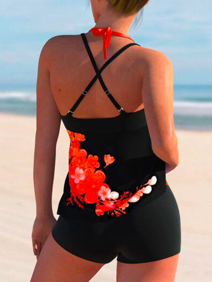 Floral Print Plus Size Swimwear