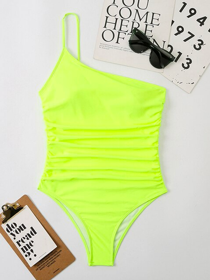 Female Pleated Bodysuit Bathing