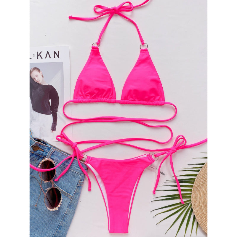 Woman Criss Cross Bikini Swimwear Set For Women